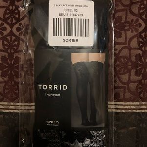 Thigh high socks w/lace detail in the back